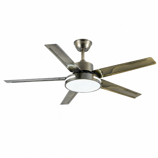 Ventilateur de plafond Ventalia Brooklyn 52" avec lumière LED, télécommande et moteur réversible
