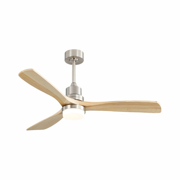 Ventilateur de plafond Ventalia Noyer 52" — bois, LED, télécommande & moteur DC 6 vitesses