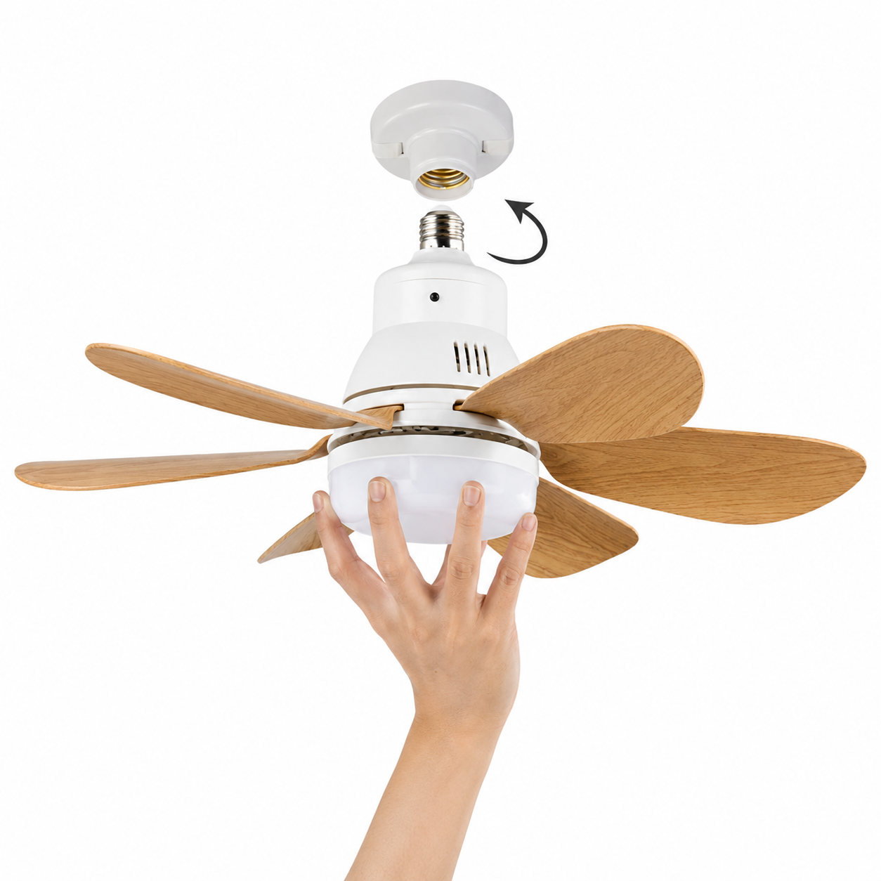 Ampoule Ventilateur de Plafond LED E27 avec Télécommande