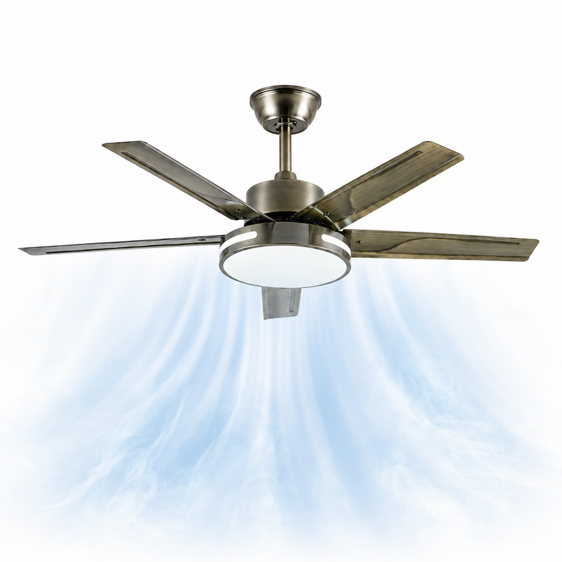 Ventilateur de plafond Ventalia Brooklyn 52" avec lumière LED, télécommande et moteur réversible