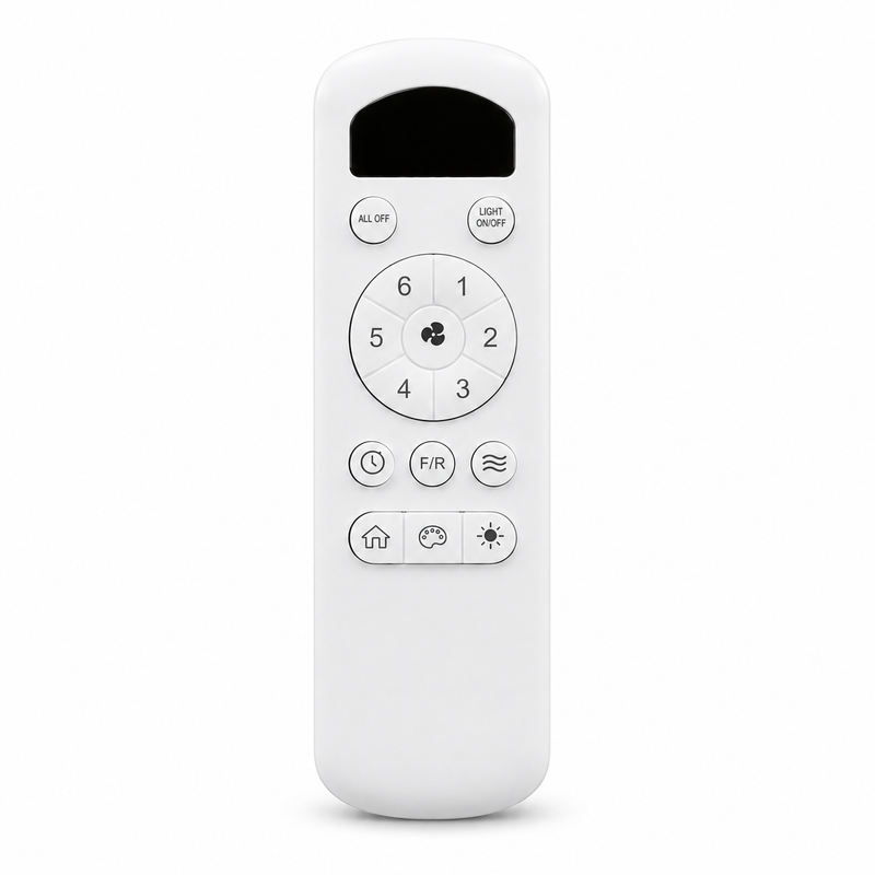 Ventilateur de plafond Ventalia Noyer 52" — bois, LED, télécommande & moteur DC 6 vitesses