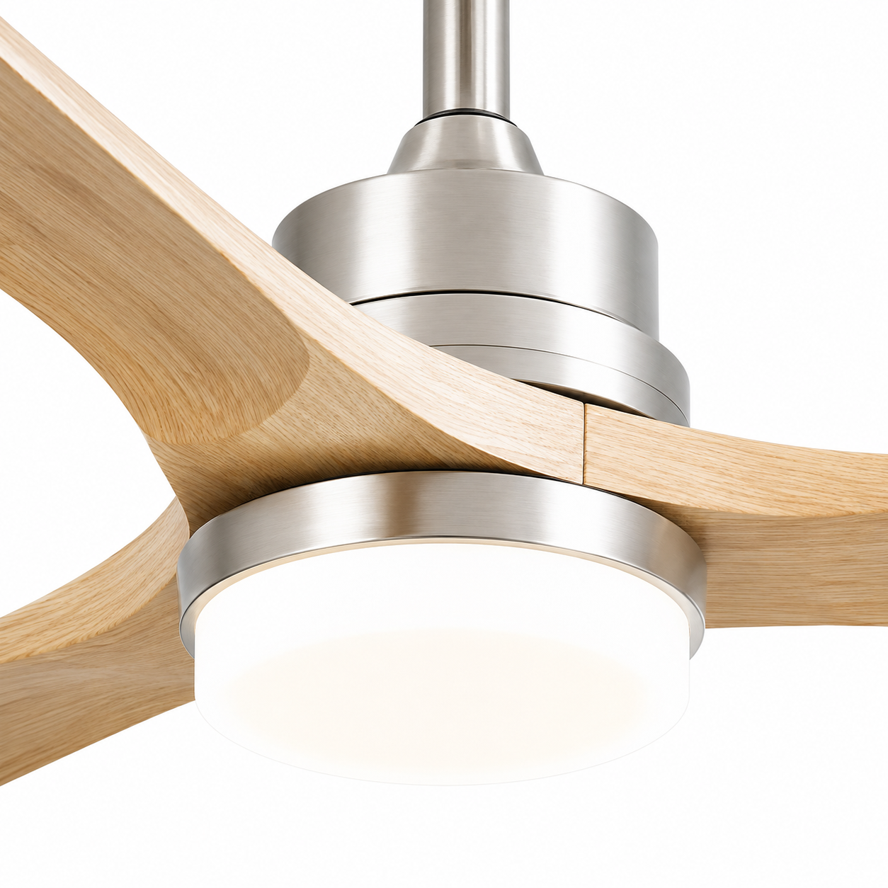 Ventilateur de plafond Ventalia Noyer 52" — bois, LED, télécommande & moteur DC 6 vitesses