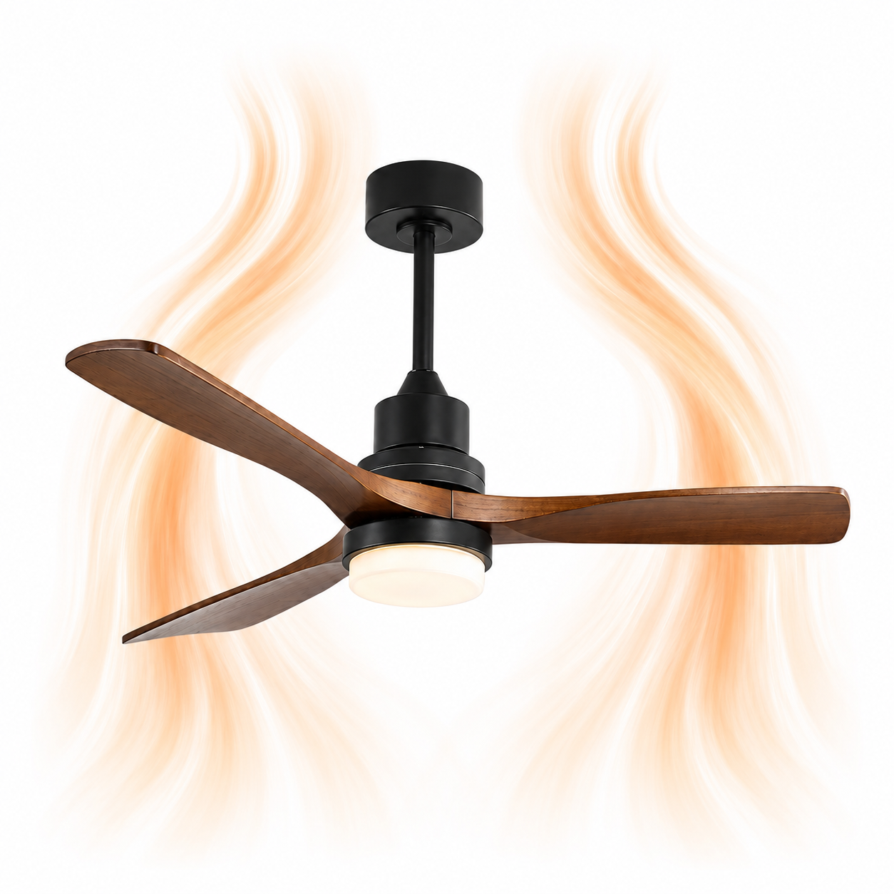 Ventilateur de plafond Ventalia Arbo 52" — bois, LED, télécommande & moteur DC 6 vitesses