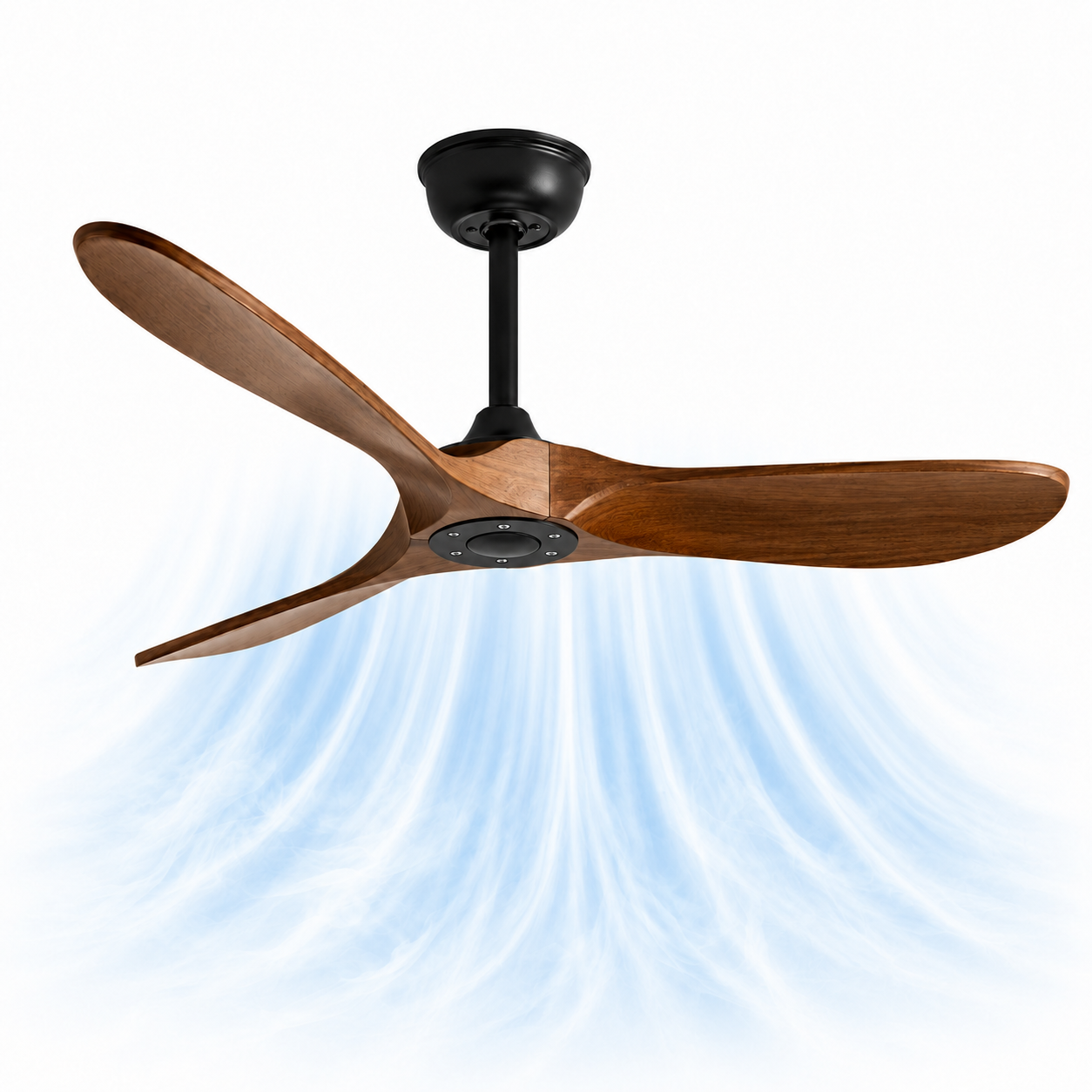 Ventilateur de plafond Ventilia Brutus - Style industriel vintage, sans lumière, avec télécommande