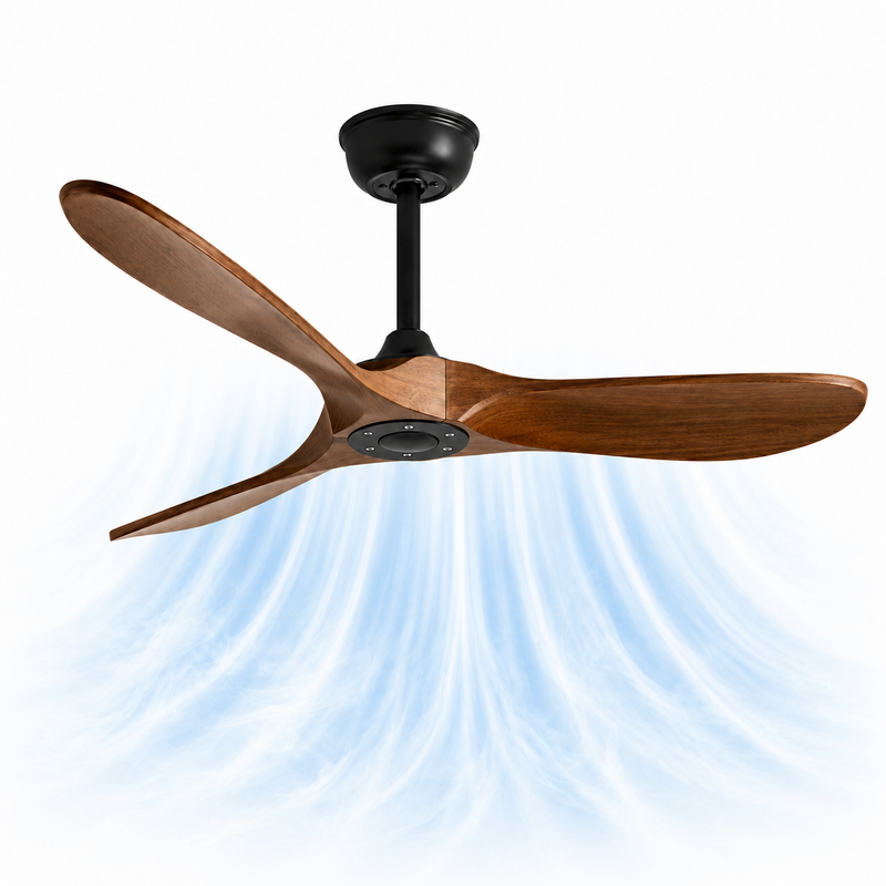 Ventilateur de plafond Ventilia Brutus - Style industriel vintage, sans lumière, avec télécommande