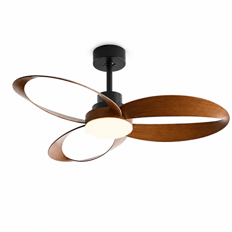 Ventilateur de plafond Ventilia Hudson - Bois vintage, LED intégrée, avec télécommande