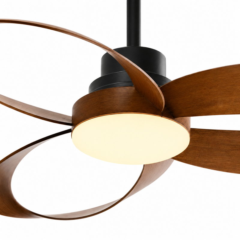 Ventilateur de plafond Ventilia Hudson - Bois vintage, LED intégrée, avec télécommande