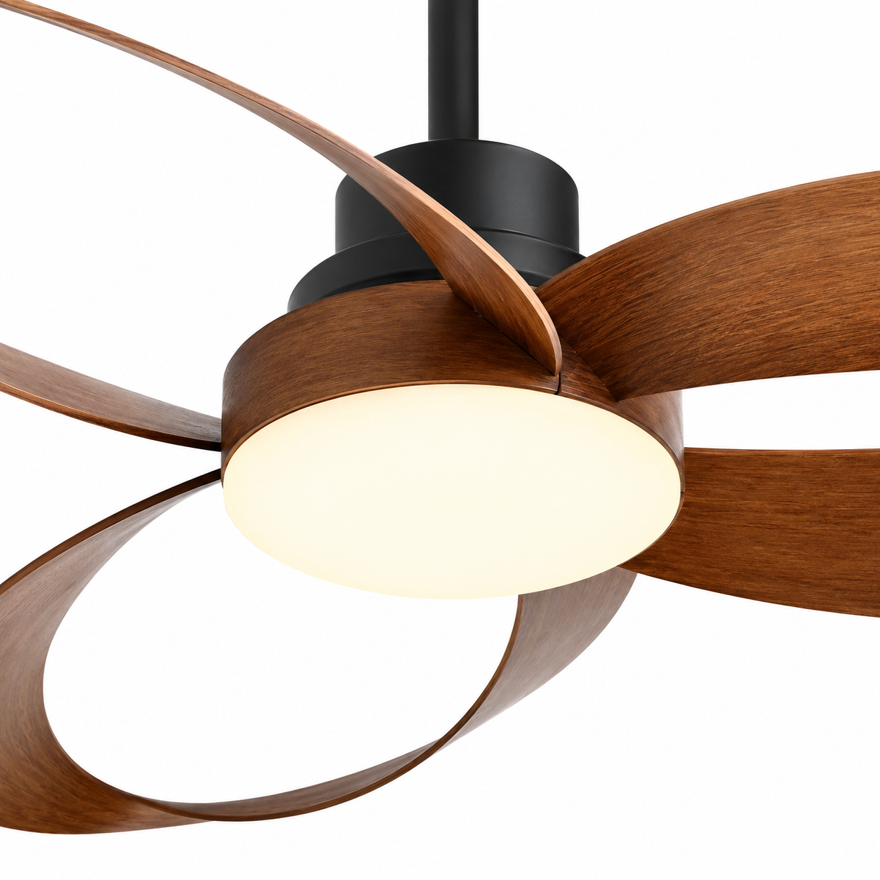 Ventilateur de plafond Ventalia Hudson — bois vintage, lumière LED & télécommande