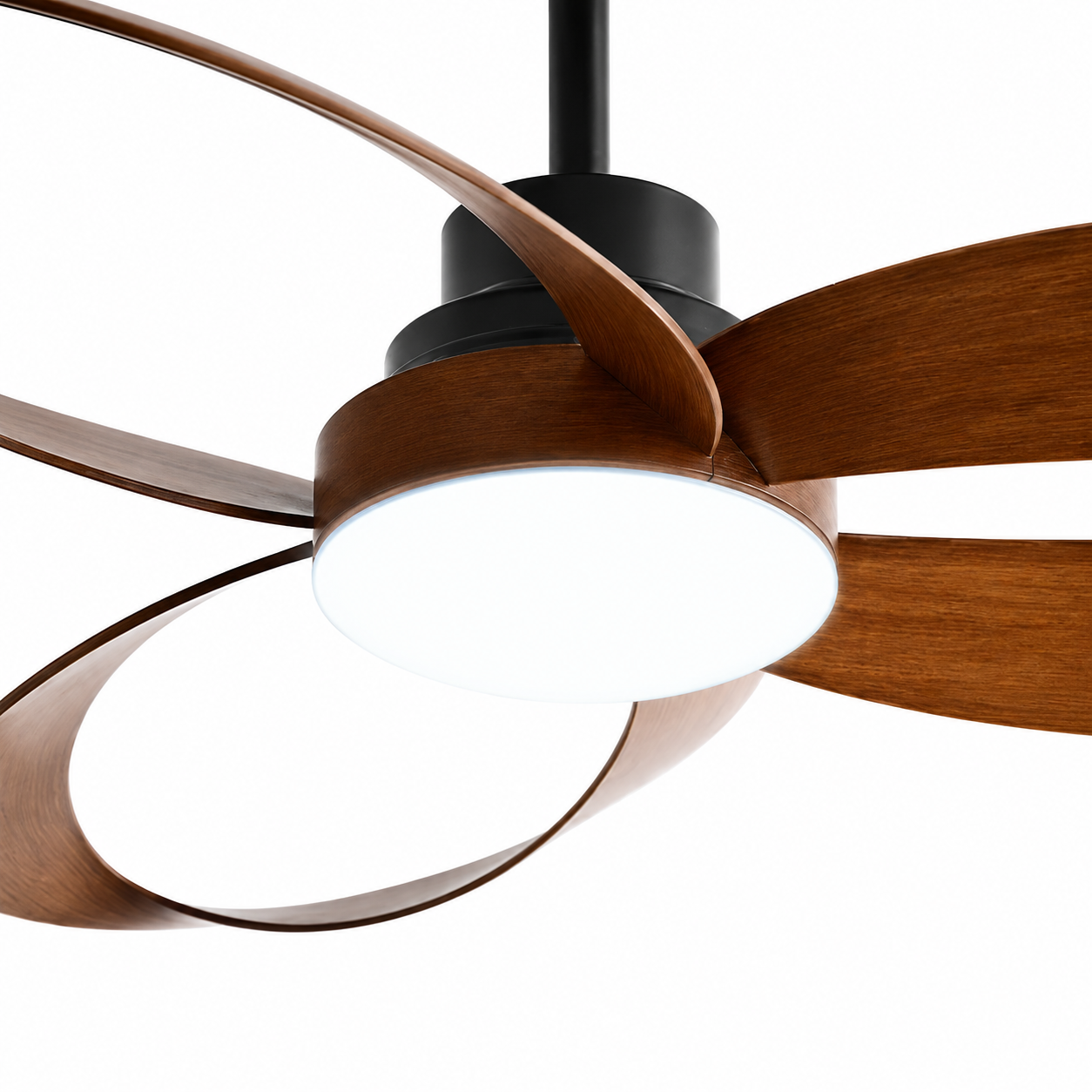 Ventilateur de plafond Ventalia Hudson — bois vintage, lumière LED & télécommande