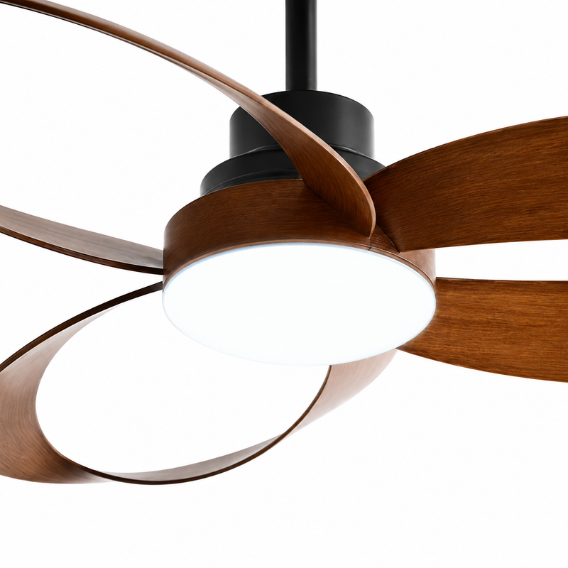 Ventilateur de plafond Ventilia Hudson - Bois vintage, LED intégrée, avec télécommande
