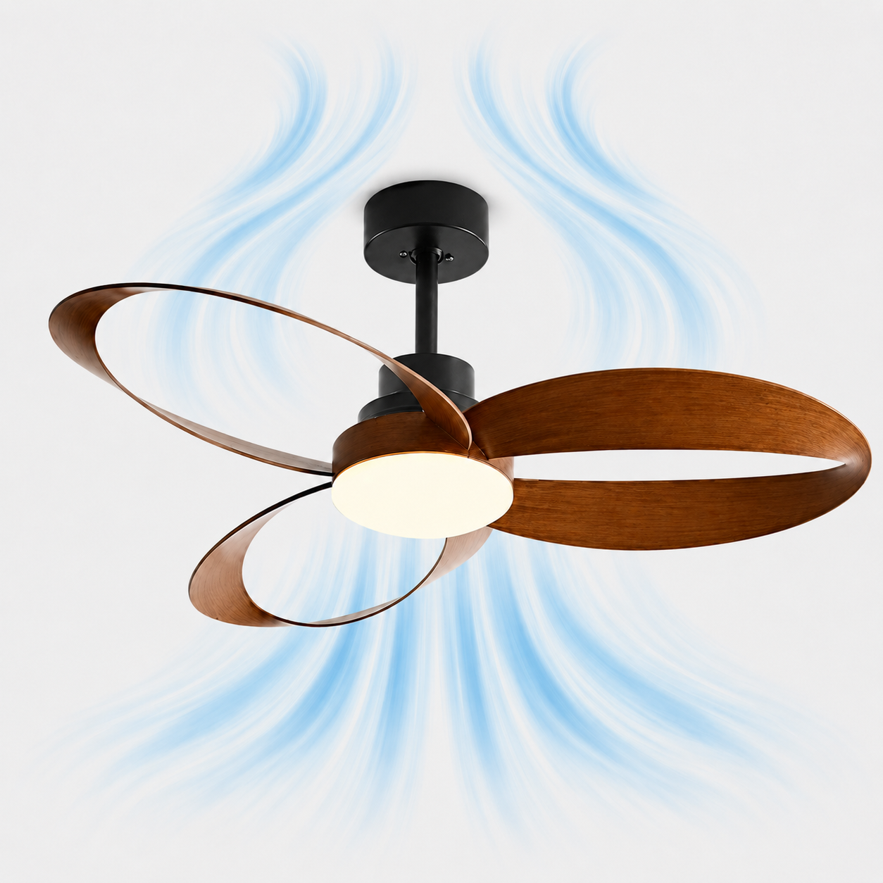Ventilateur de plafond Ventilia Hudson - Bois vintage, LED intégrée, avec télécommande