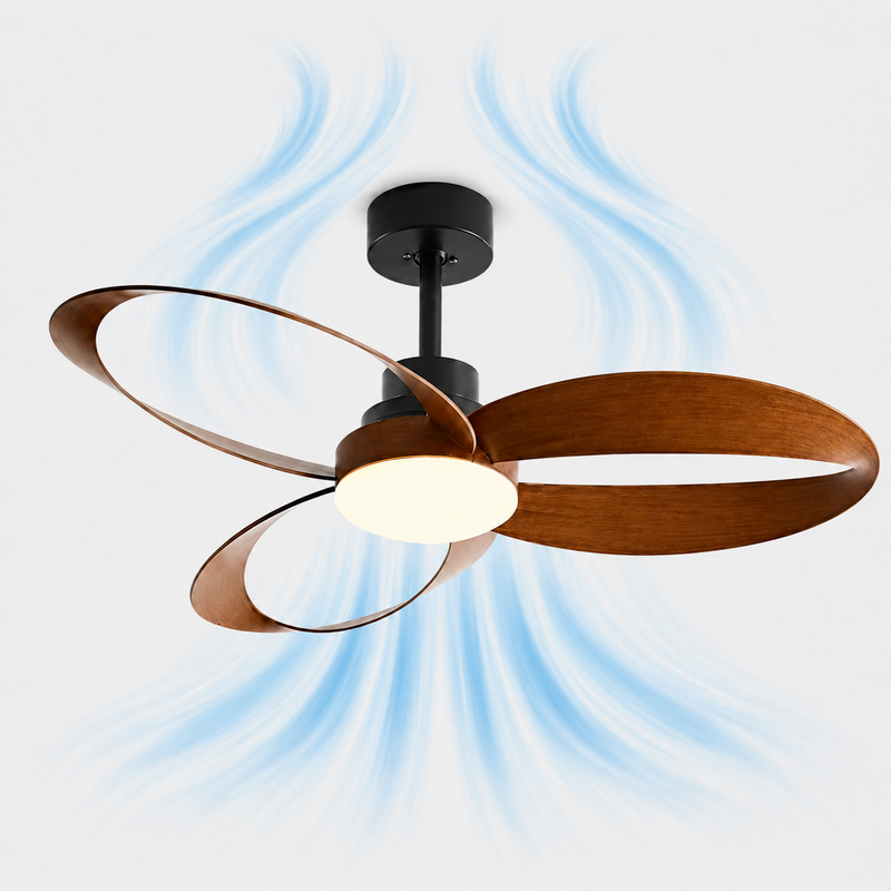 Ventilateur de plafond Ventilia Hudson - Bois vintage, LED intégrée, avec télécommande