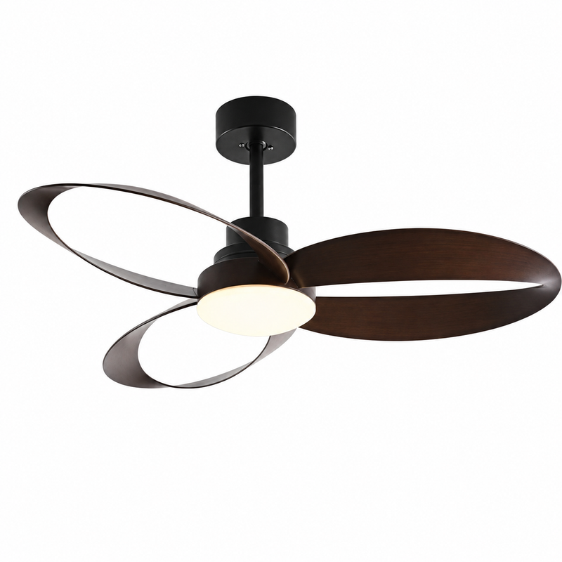 Ventilateur de plafond Ventilia Hudson - Bois vintage, LED intégrée, avec télécommande